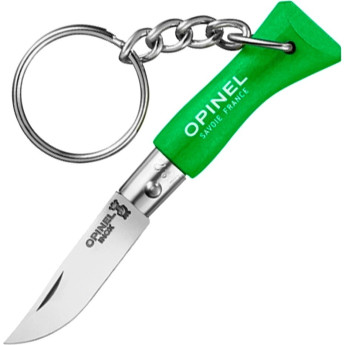 Нож-брелок Opinel №2, нержавеющая сталь, зеленый